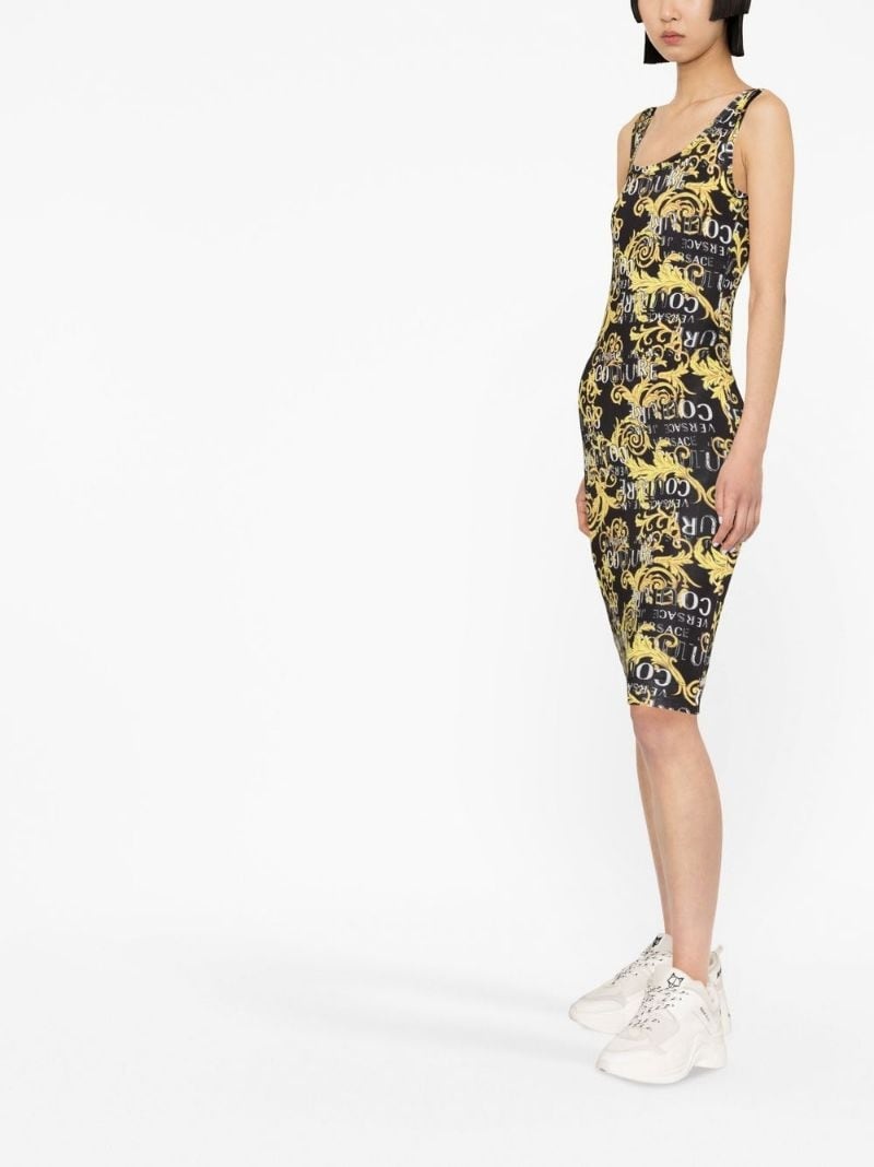 logo-print midi dress - 3