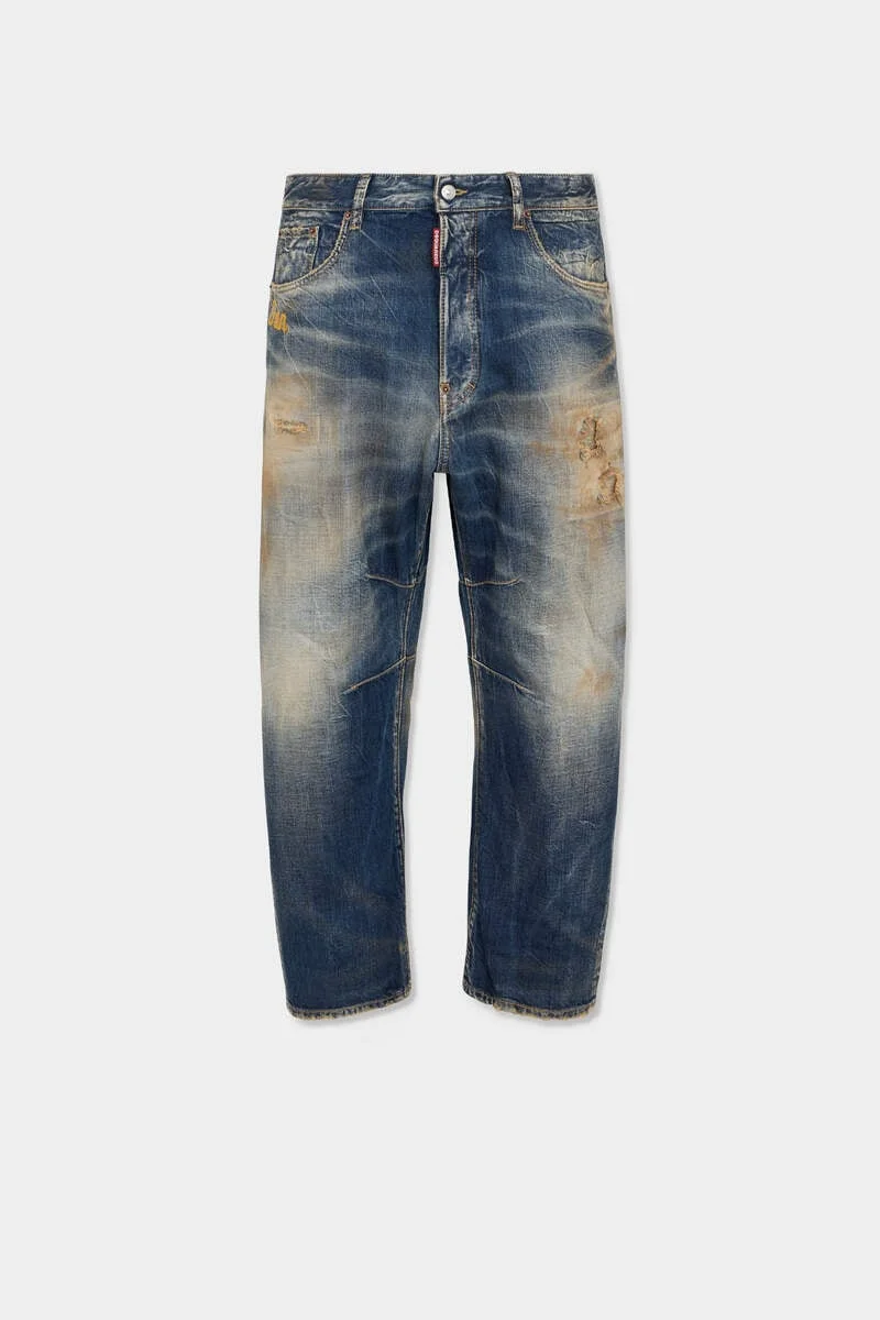 DARK SANDY BURNT KAWAII JEANS - 1