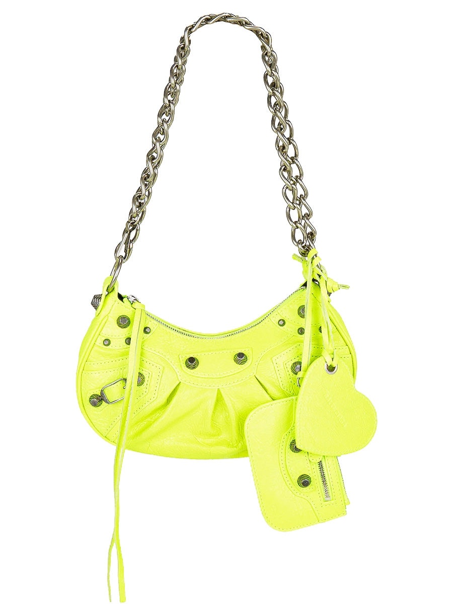 Le Cagole XS Shoulder Bag With Chain Metallized In Yellow - 1