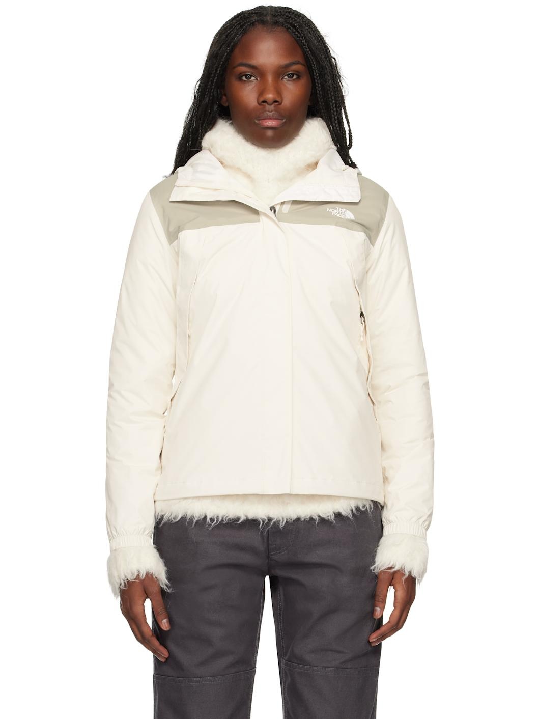 The North Face Off white Khaki Antora Rain Jacket REVERSIBLE