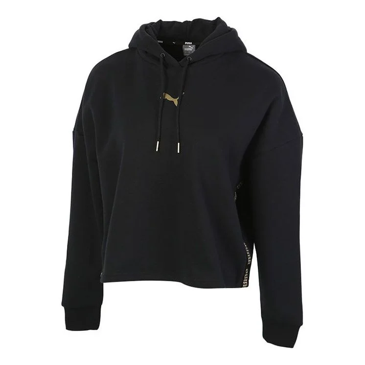 (WMNS) PUMA Metallic Nights Hoodie 'Black Gold' 587148-01 - 1