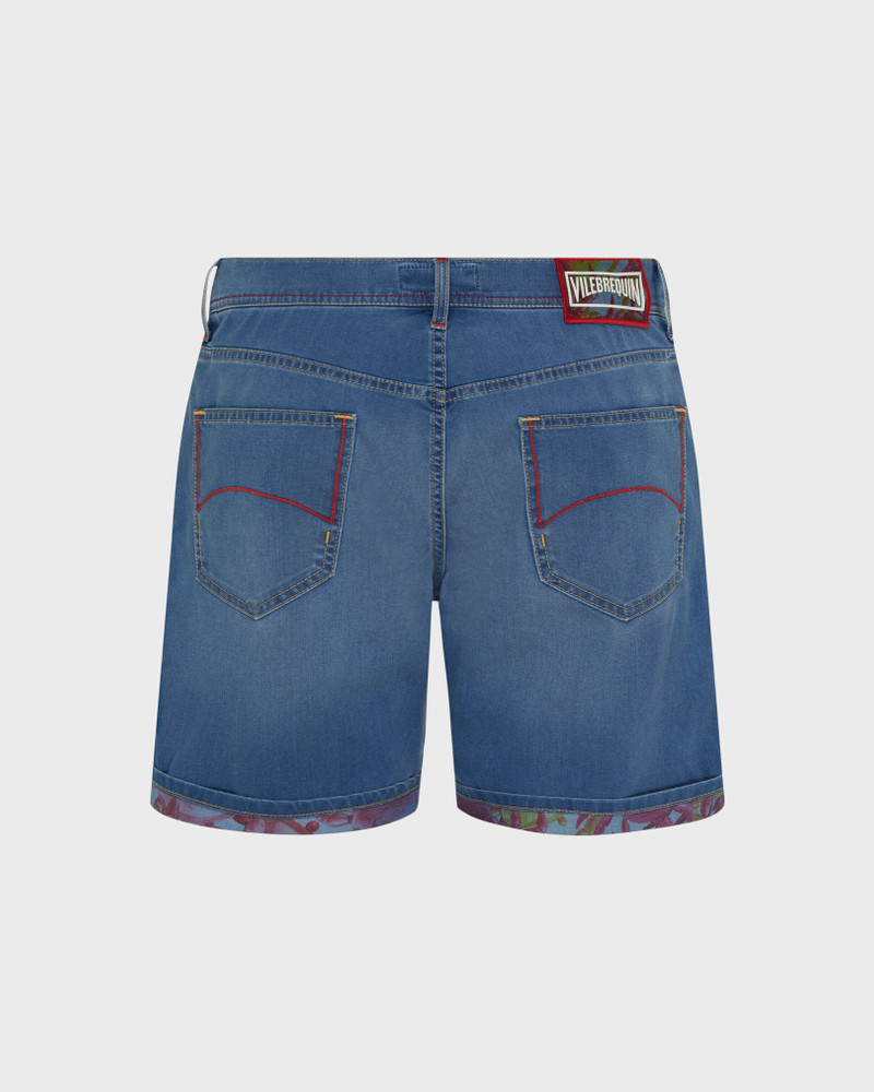 Men Denim Bermuda Shorts Crab Balloons 2