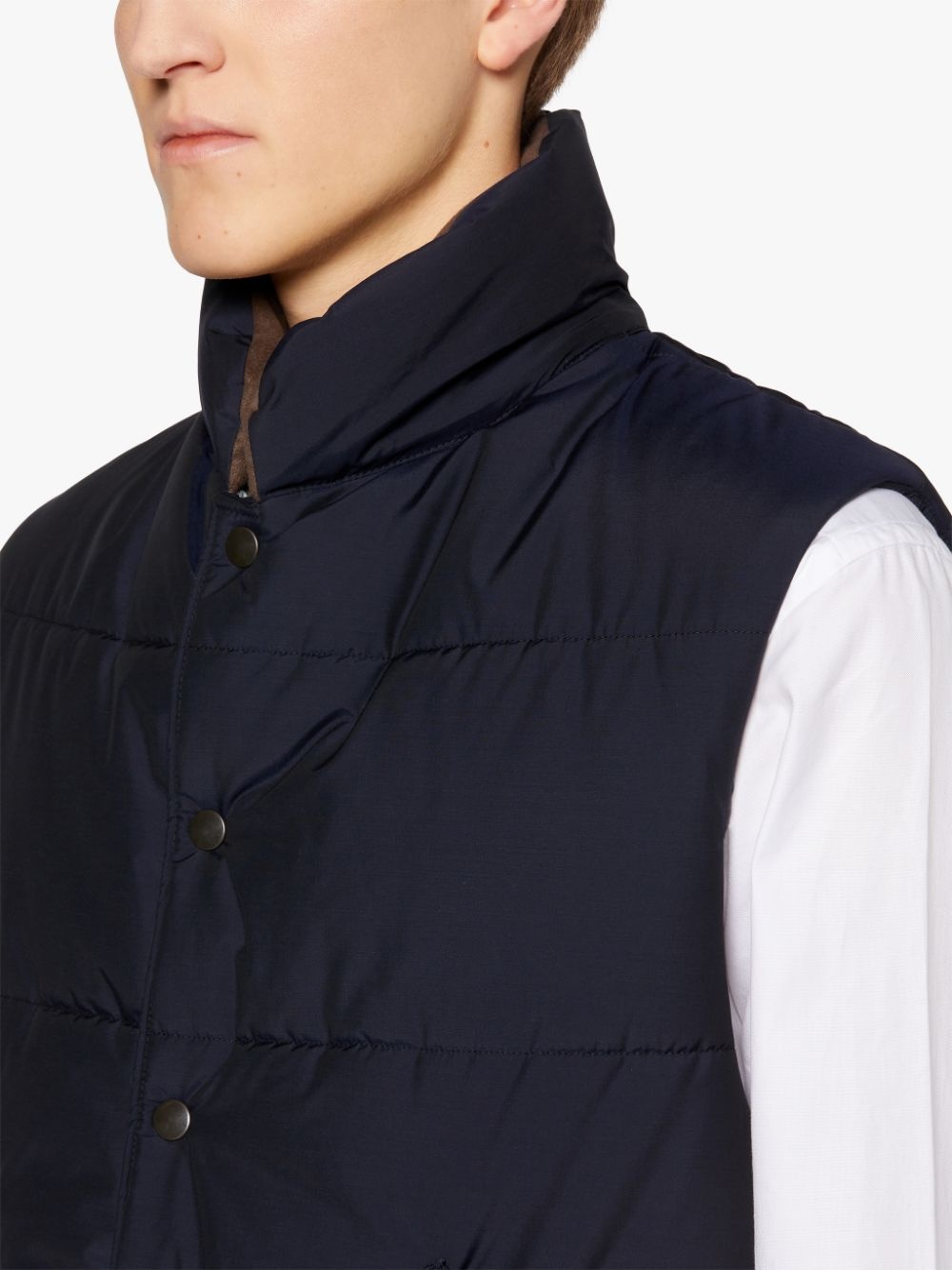 OSAKA NAVY RAIN SYSTEM WOOL & NYLON BLEND GILET | GQF-304 - 5