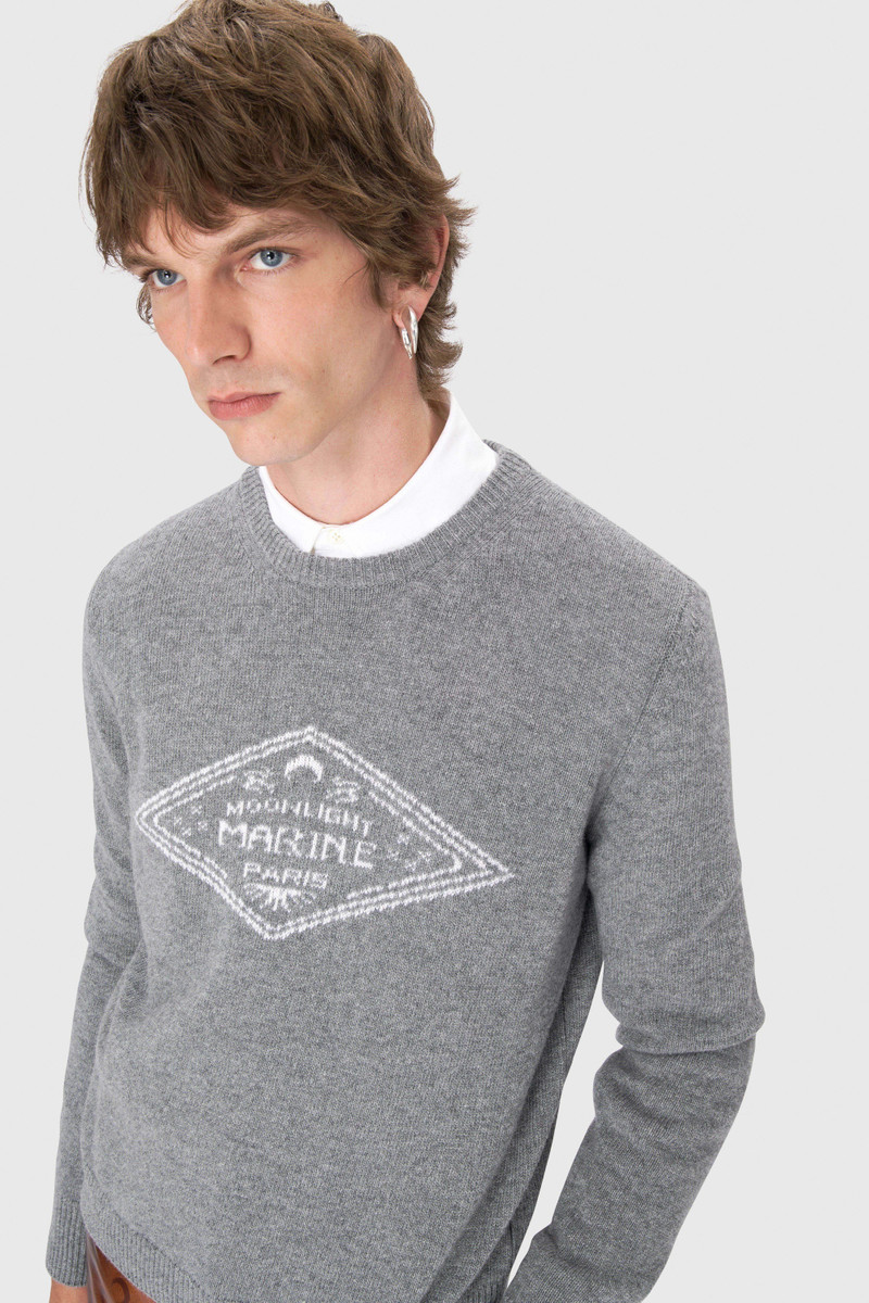 Marine Serre Clean Wool Knit Crewneck Sweater outlook
