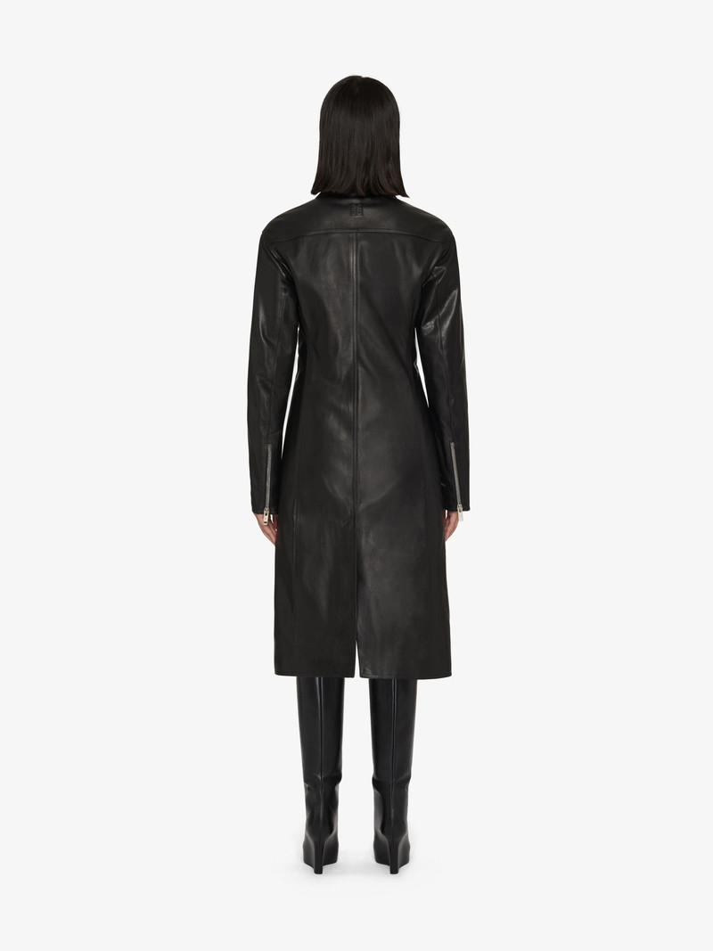ZIPPED COAT WITH ZIP DETAILS IN LEATHER 4