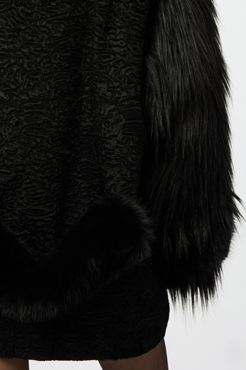 Black Kidassia Eco Fur Caban 6