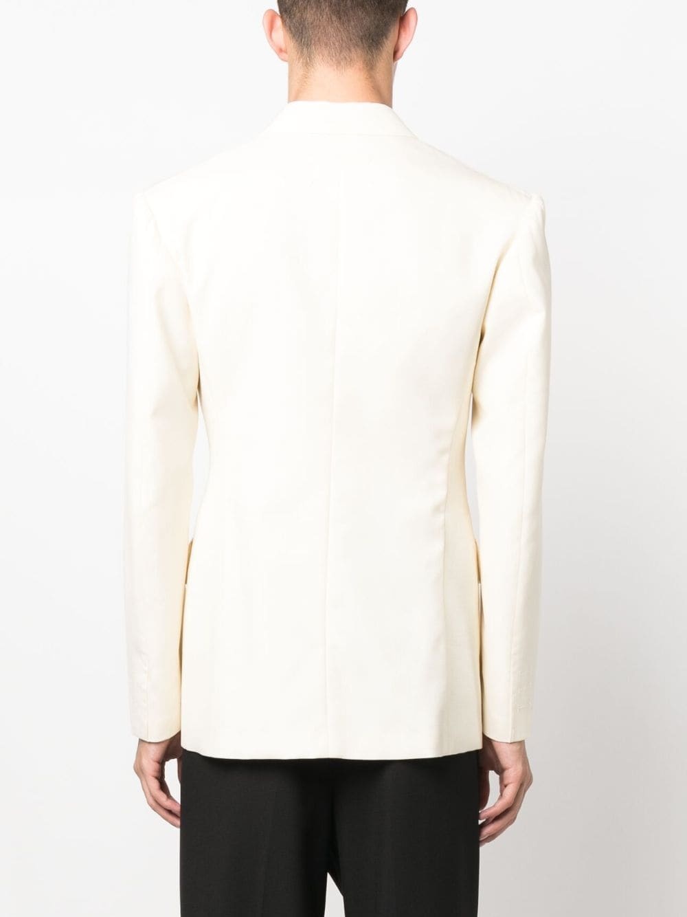 double-breasted mohair-silk blend blazer - 4