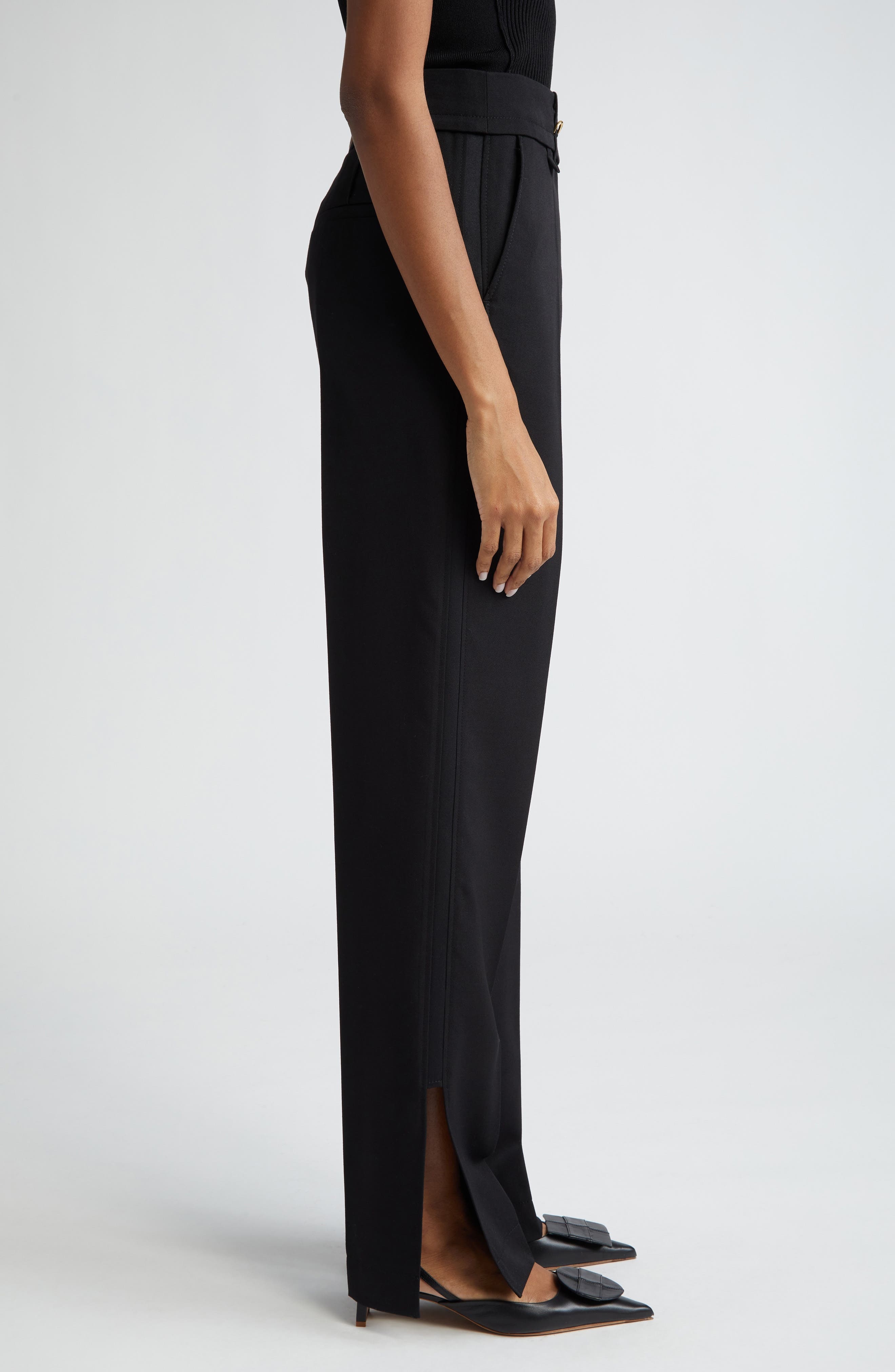Le Pantalon Tibau Split Hem Wool Pants - 4