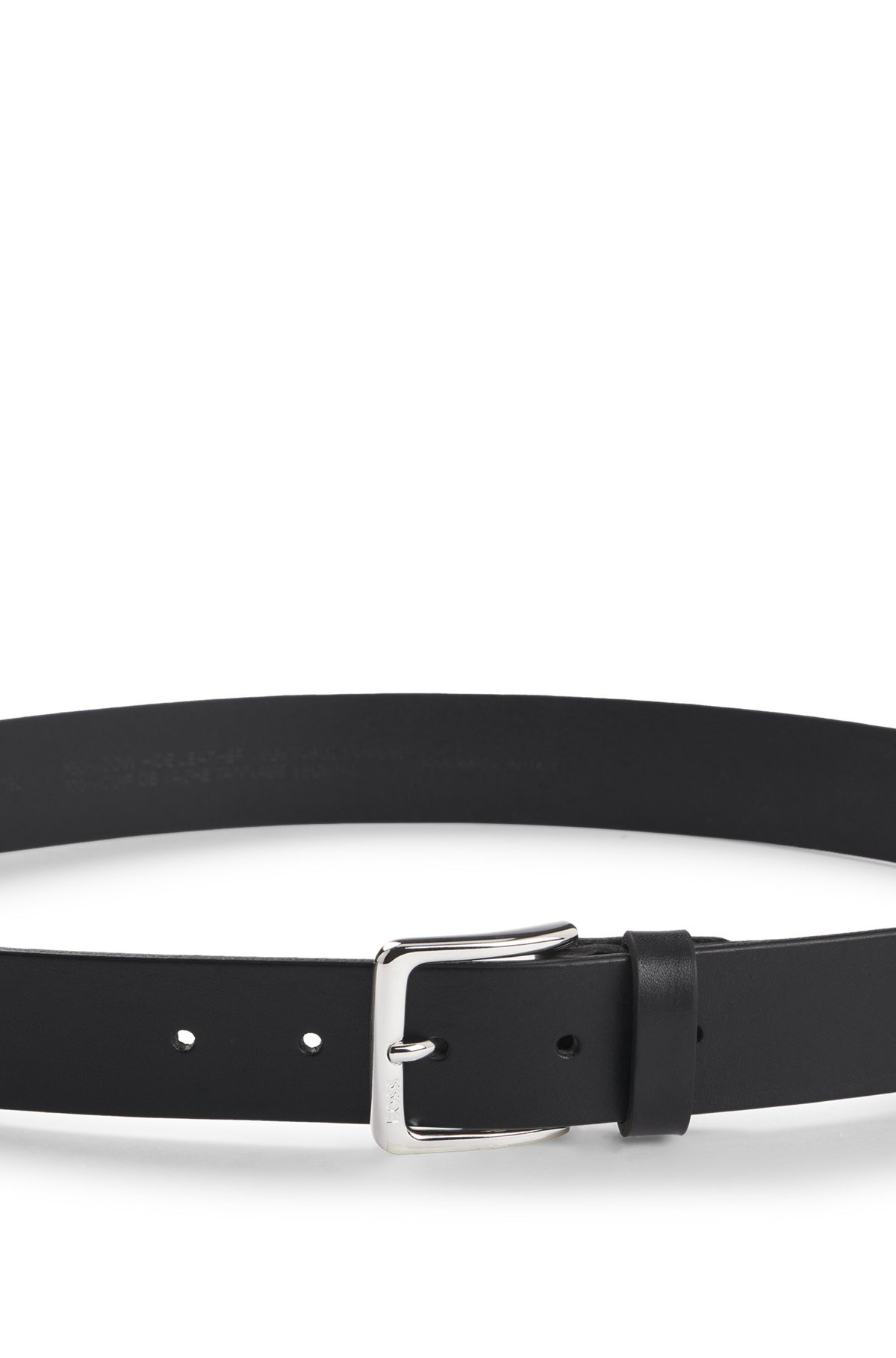 ITALIAN-LEATHER BELT WITH SILVER-TONE BUCKLE - 4
