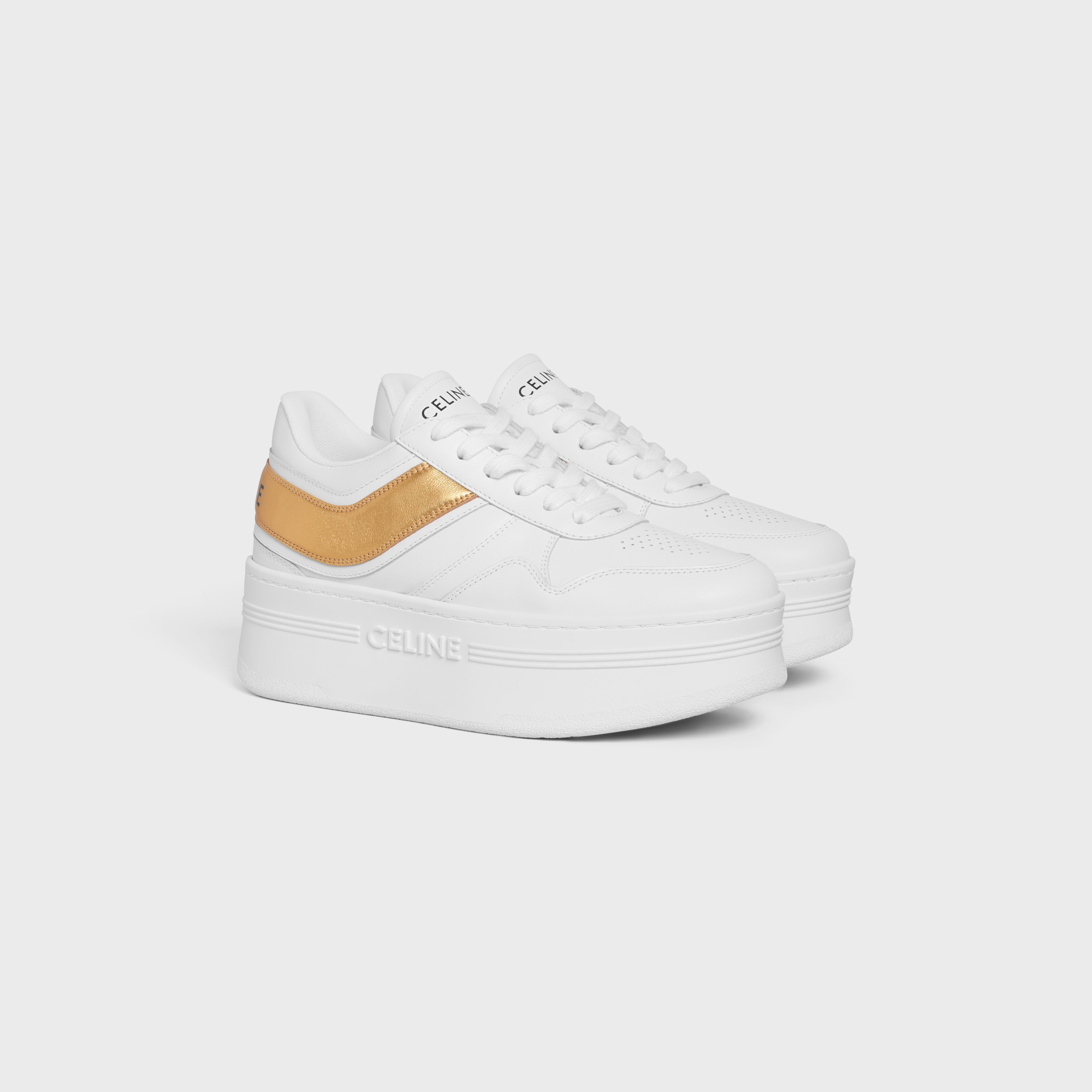 CELINE - BLOCK SNEAKERS WITH WEDGE in CALFSKIN & LAMINATED CALFSKIN - 2