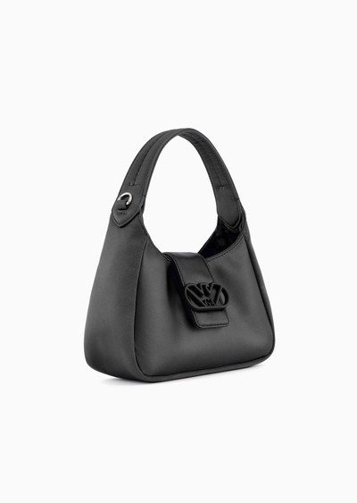 EMPORIO ARMANI Satin hobo handbag with eagle buckle outlook