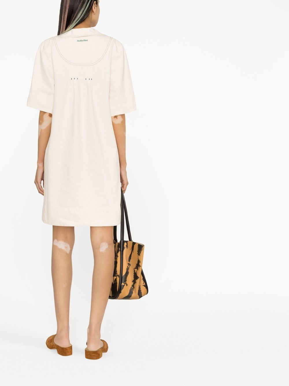 short-sleeve embroidered minidress - 4