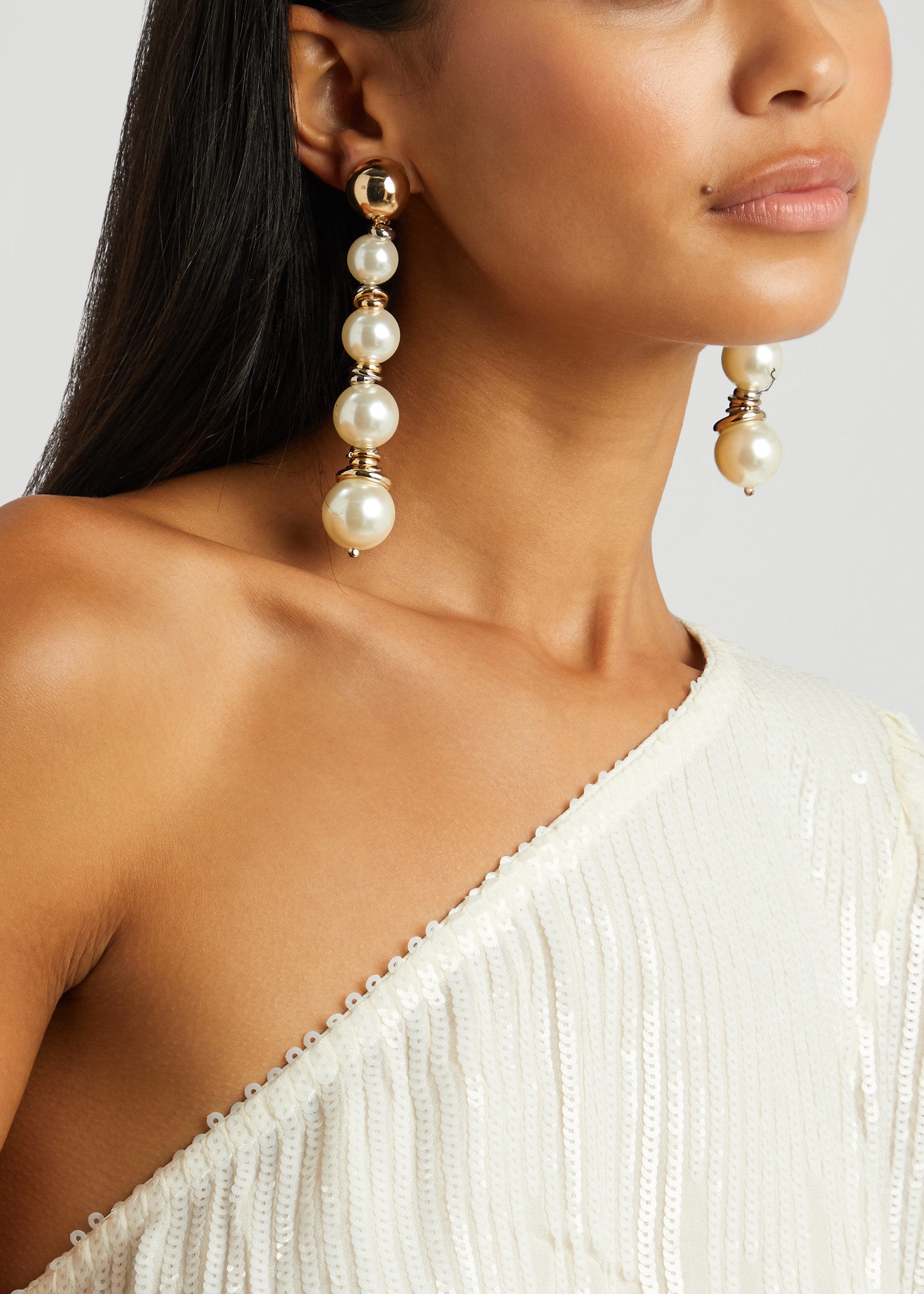 Miranda embellished clip-on drop earrings - 2