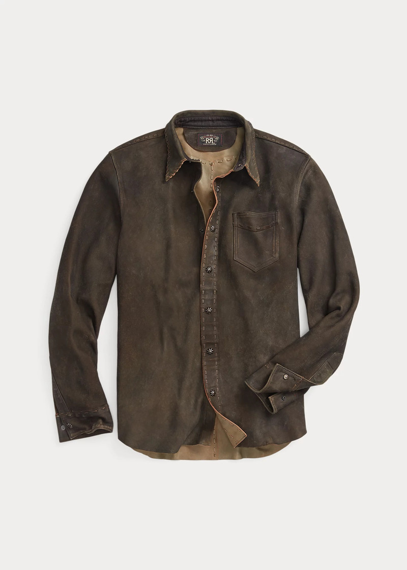 Slim Fit Suede Western Shirt 1