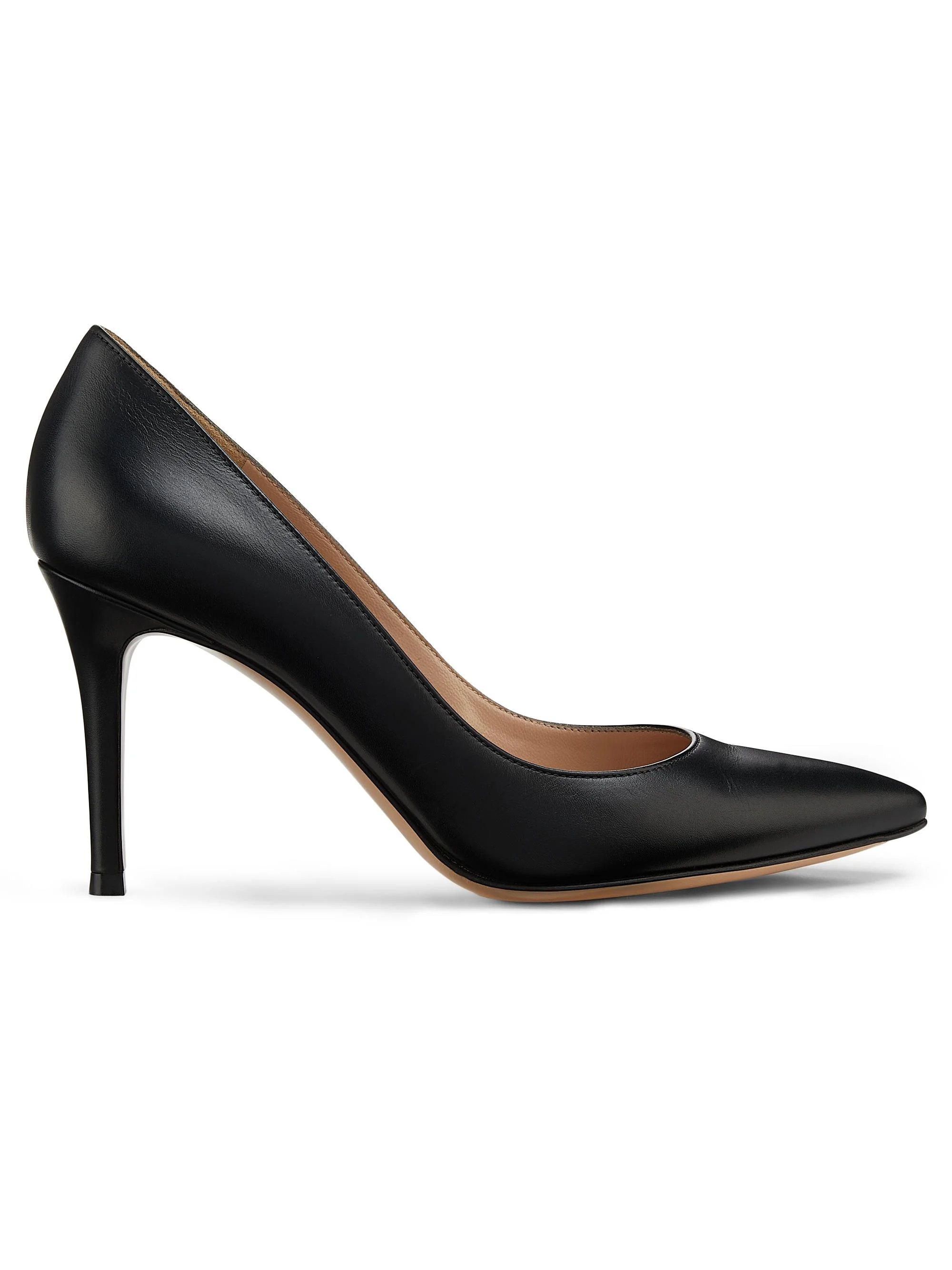 Women's 85MM Leather Stiletto Heel Pumps - Black - 1
