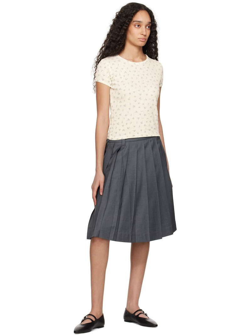 Dunst Gray Pleats Midi Skirt outlook