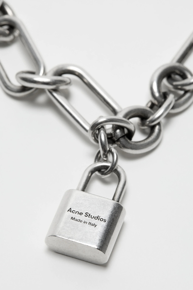 Padlock chain necklace - Vintage silver 4