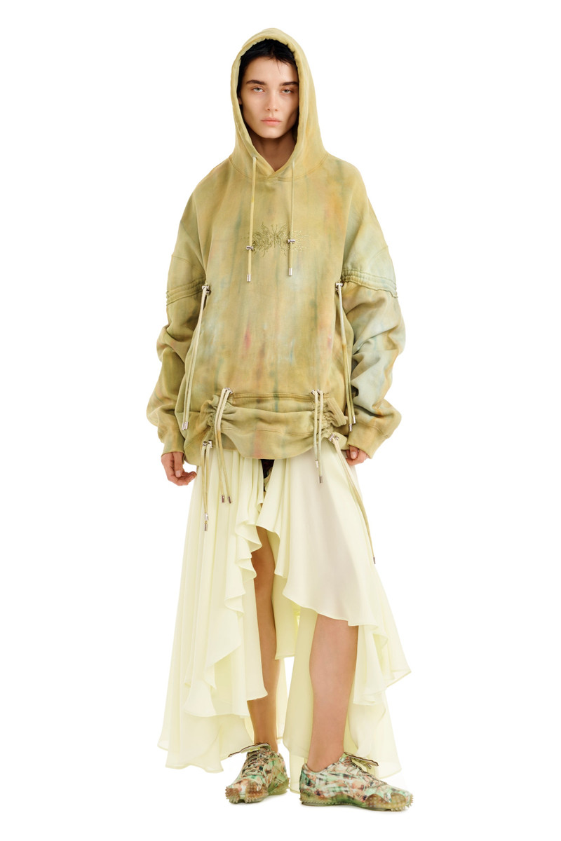 Collina Strada SEA MOSS RHINESTONE BURST HOODIE outlook