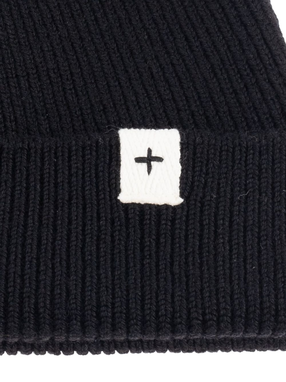ribbed logo beanie hat - 3