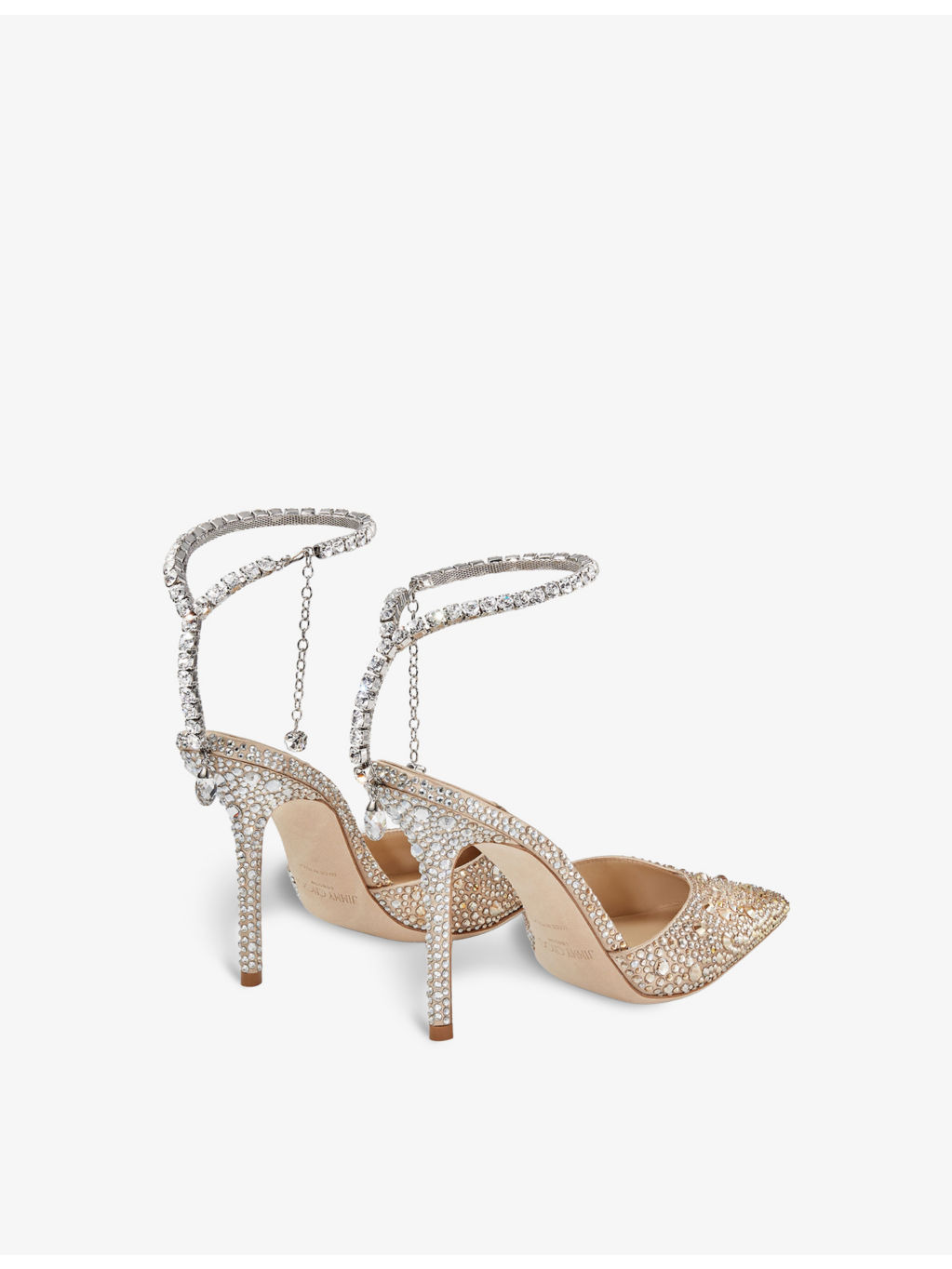 Saeda 100 crystal-embellished satin heeled courts - 5