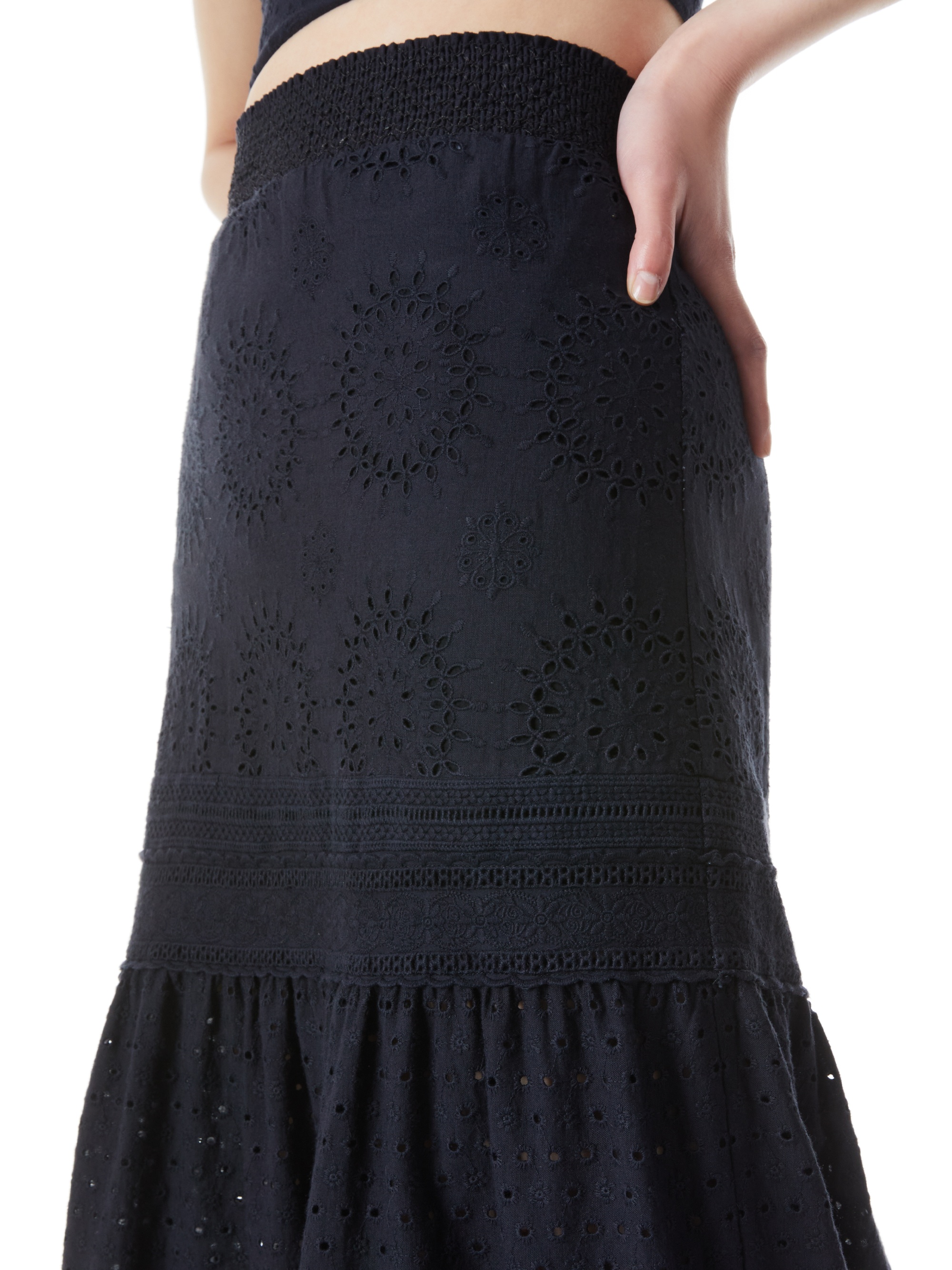 REISE EYELET PANELLED MAXI SKIRT - 5