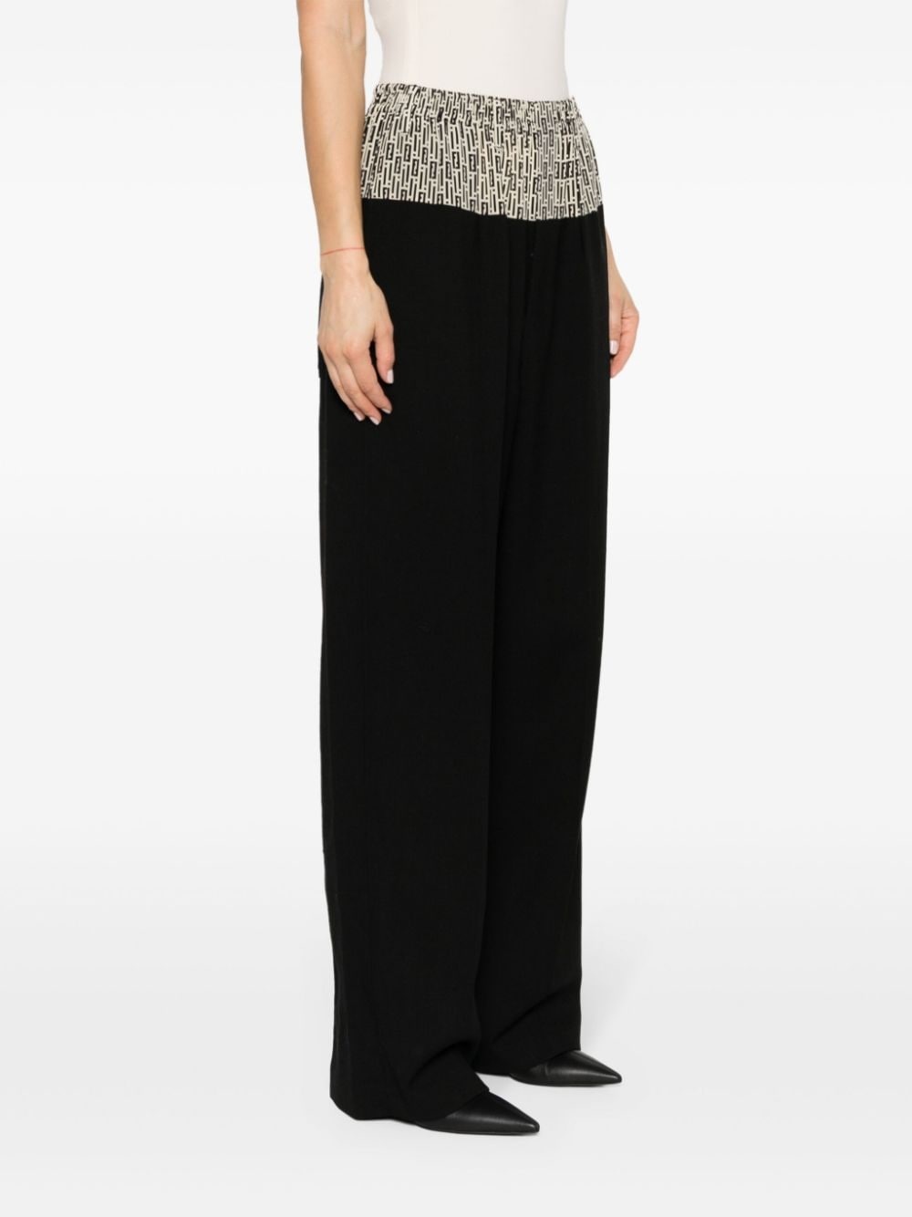 logo-print tailored trousers - 3
