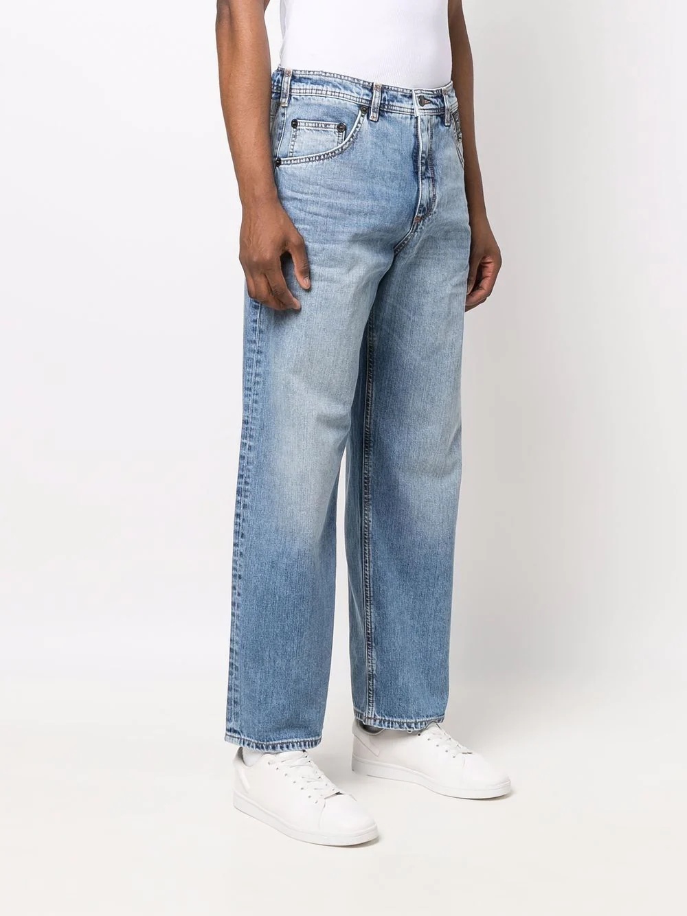 logo-patch straight-leg jeans - 3