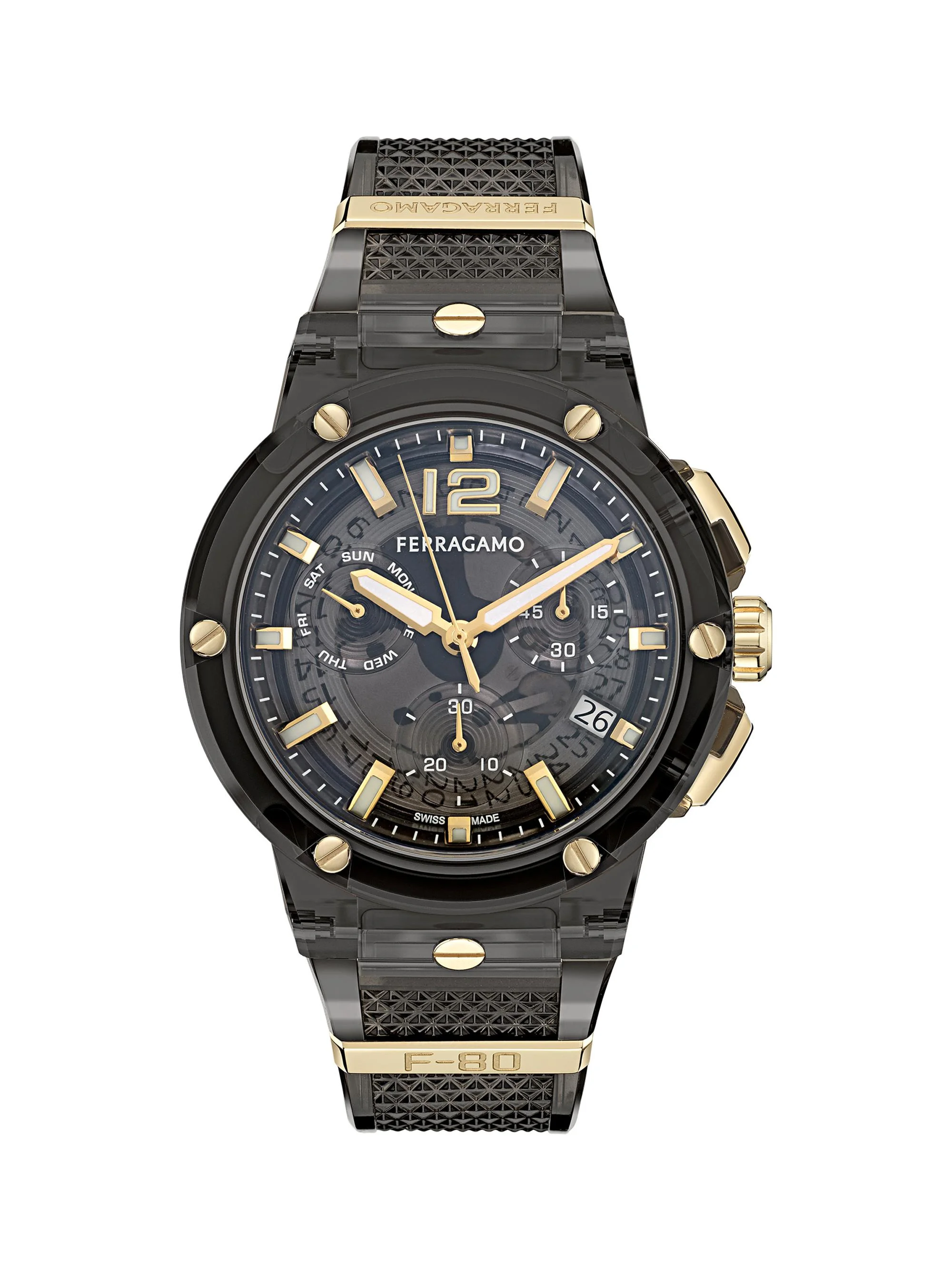 Men's F-80 Translucent Chronograph Watch/44MM - Black - 1