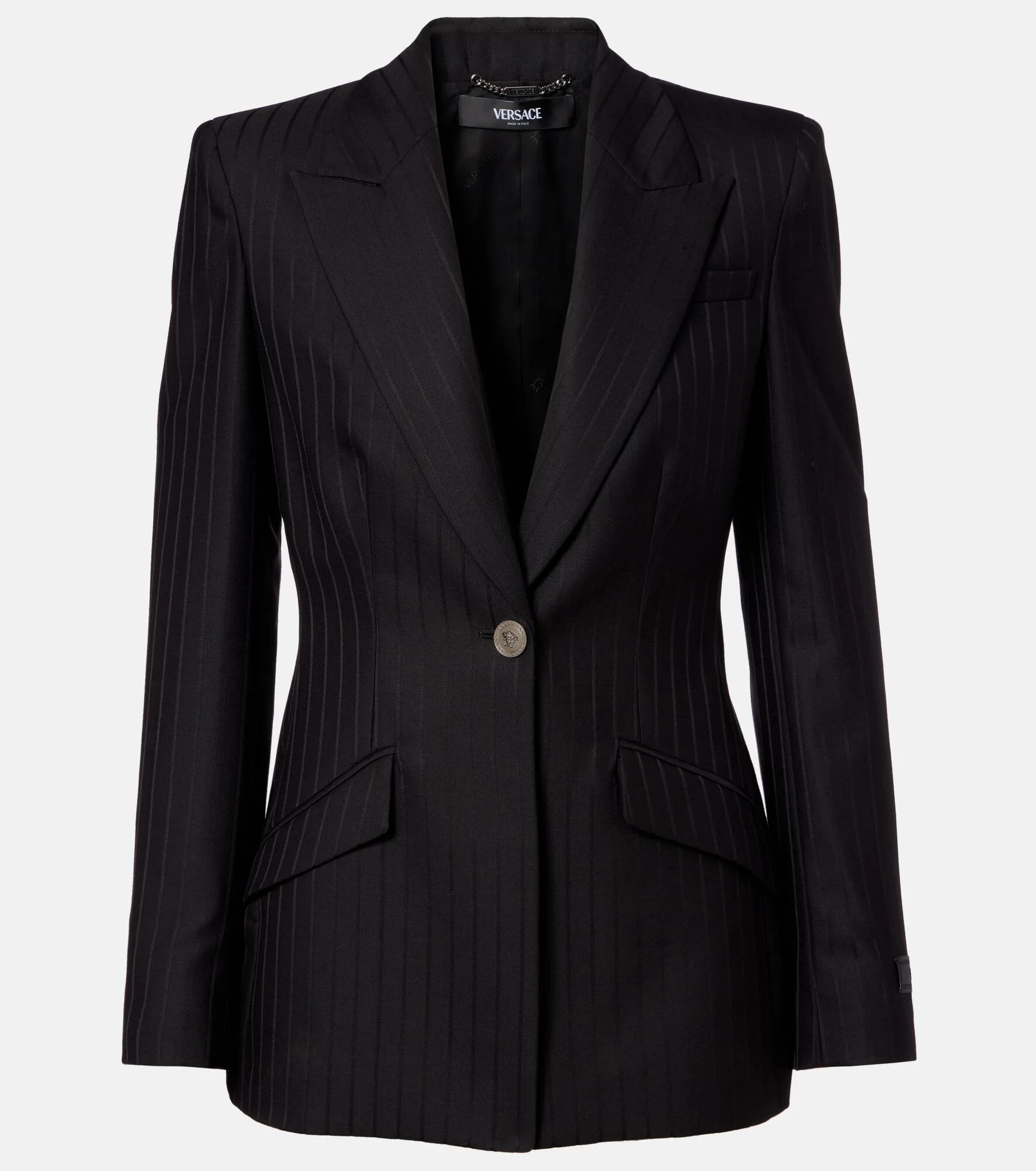 Pinstripe virgin wool blazer - 1