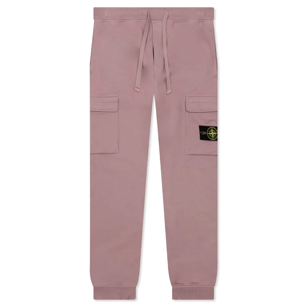 BRUSHED CARGO FLEECE PANTS - RED ONION - 1