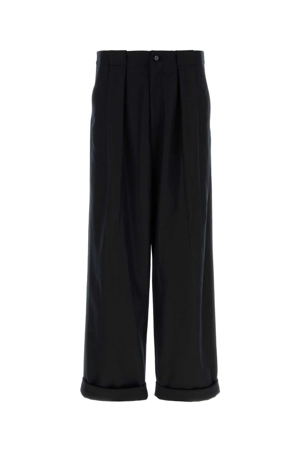 Dolce & Gabbana Men Black Wool Wide-Leg Pant - 1