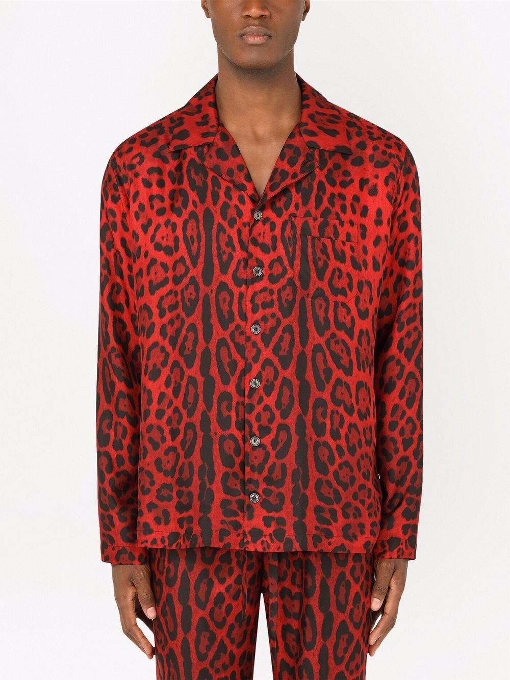 leopard-print long-sleeve silk shirt - 3