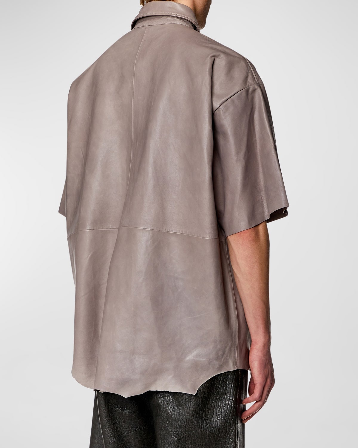 Men's Emin Leather Short-Sleeve Shirt - 4