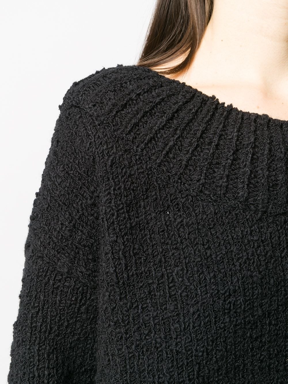 scoop neck knitted jumper - 5