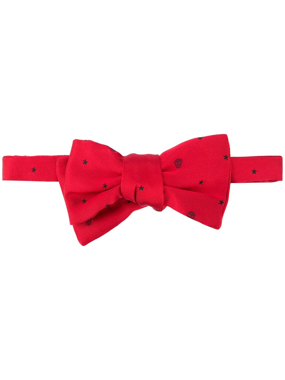 skull-print clip-on bow tie - 1