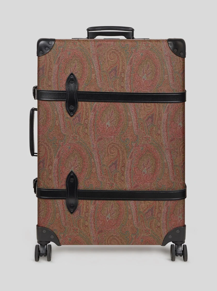 ETRO X GLOBE-TROTTER LARGE ARNICA AND LEATHER CARRY-ON WITH BUCKLES - 1