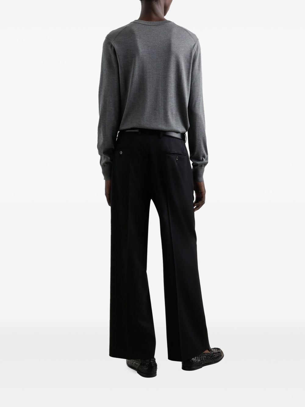logo-embroidered silk sweater - 3