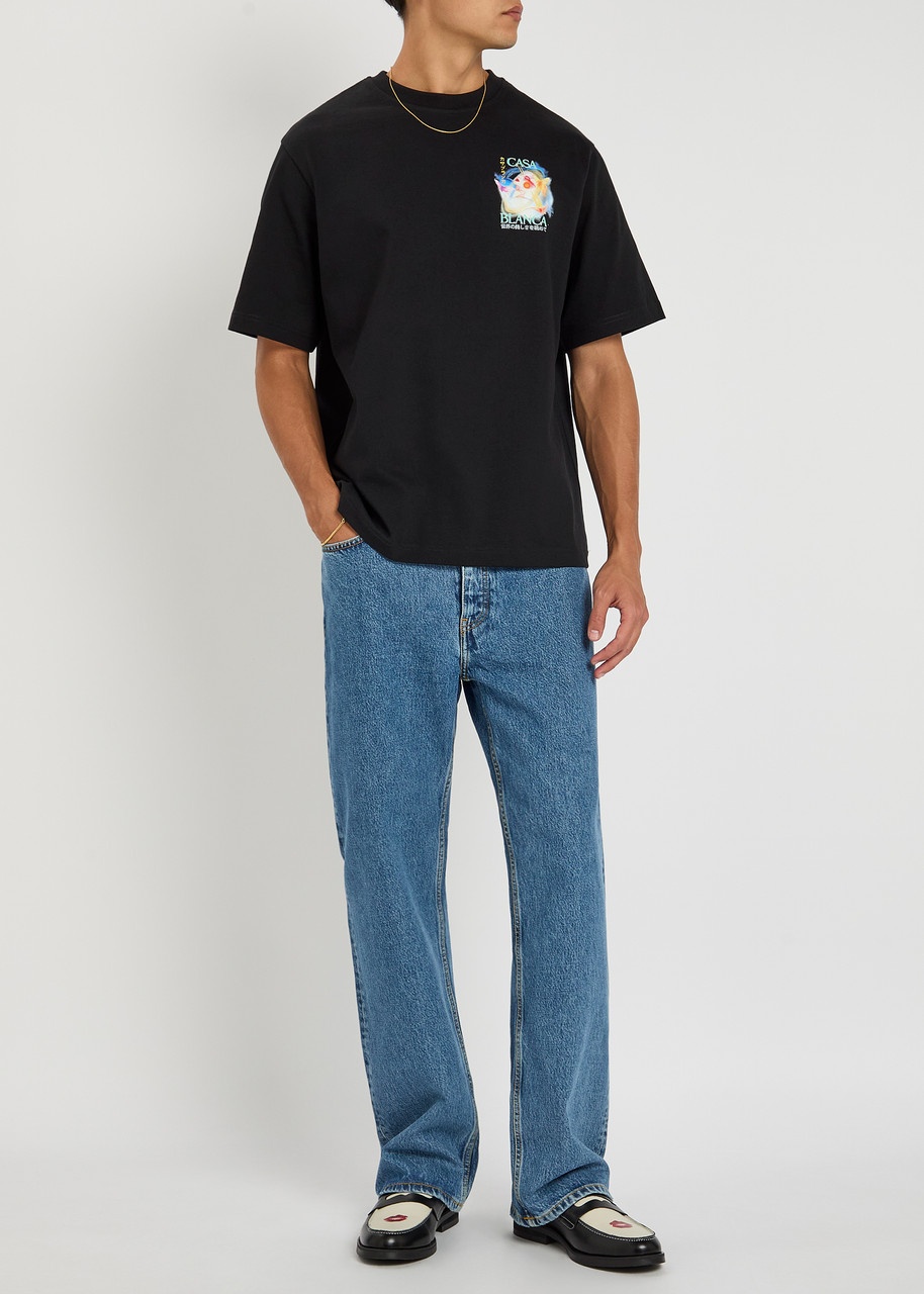 Casablanca Galactic Connection Printed Cotton T-shirt - 4