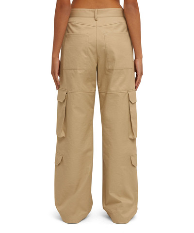 MSGM Solid color cotton cargo pants with straight legs outlook