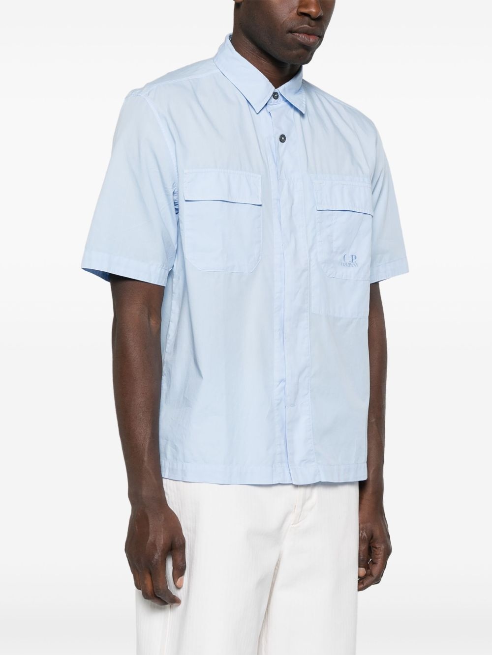 logo-embroidered shirt - 3