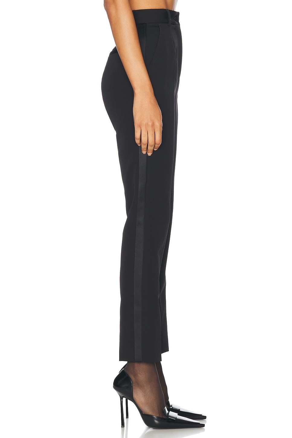 パンツ Dolce & Gabbana High-Waisted Wool Gabardine Tuxedo Pants Wool gabardine tuxedo pants in Black for Women