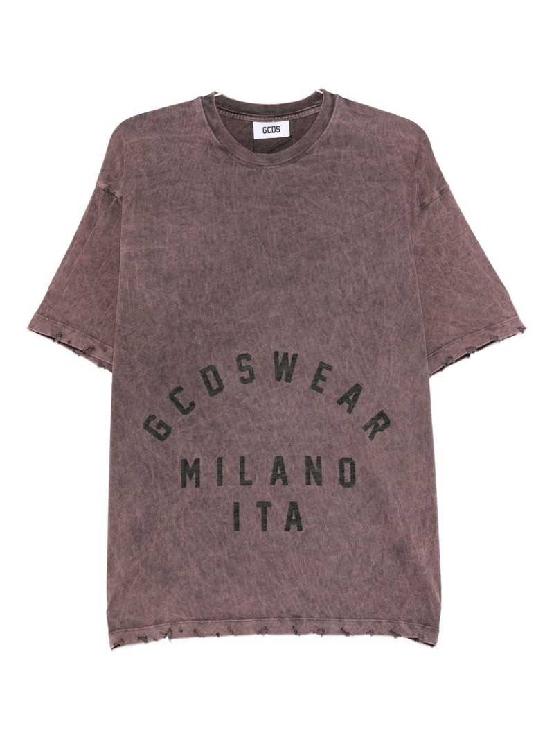 distressed-effect graphic-print t-shirt 1