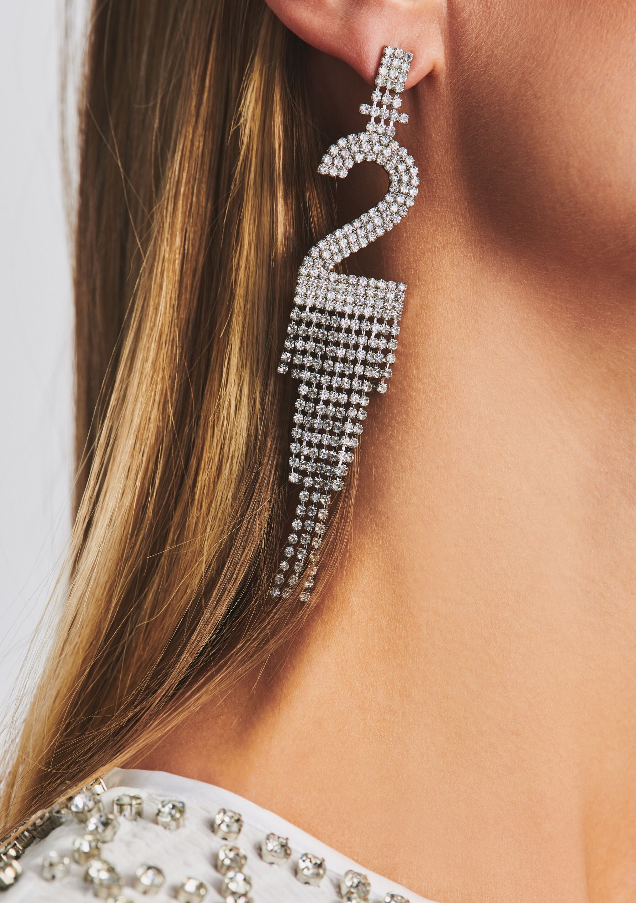 NUMBER RHINESTONE EARRING - 2