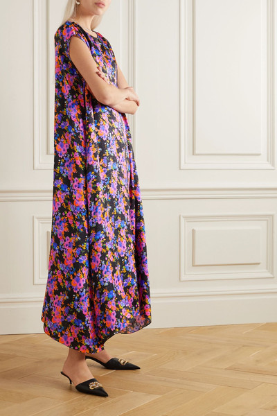 VETEMENTS Asymmetric floral-print satin-jacquard dress outlook