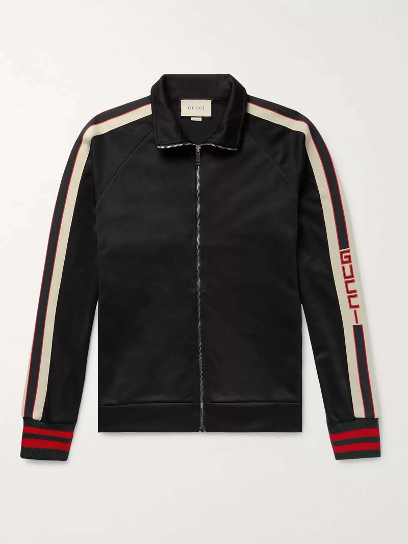 Webbing-Trimmed Tech-Jersey Track Jacket - 1