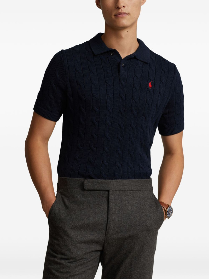 cable-knit polo shirt 3