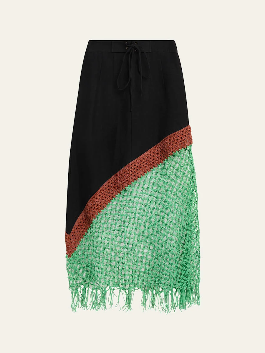 Return of the Mac(rame) Skirt in Ridged Linen - 1