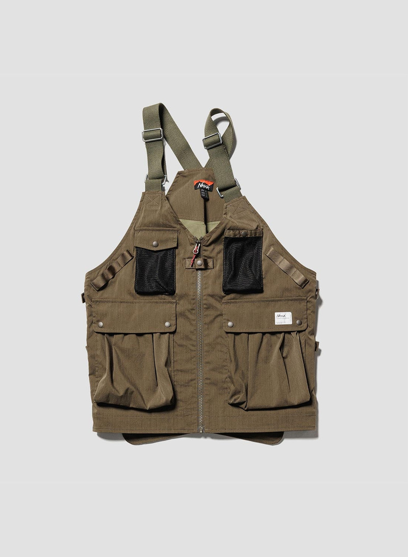 Nanga Takibi Ripstop Field Vest in Army Green 1
