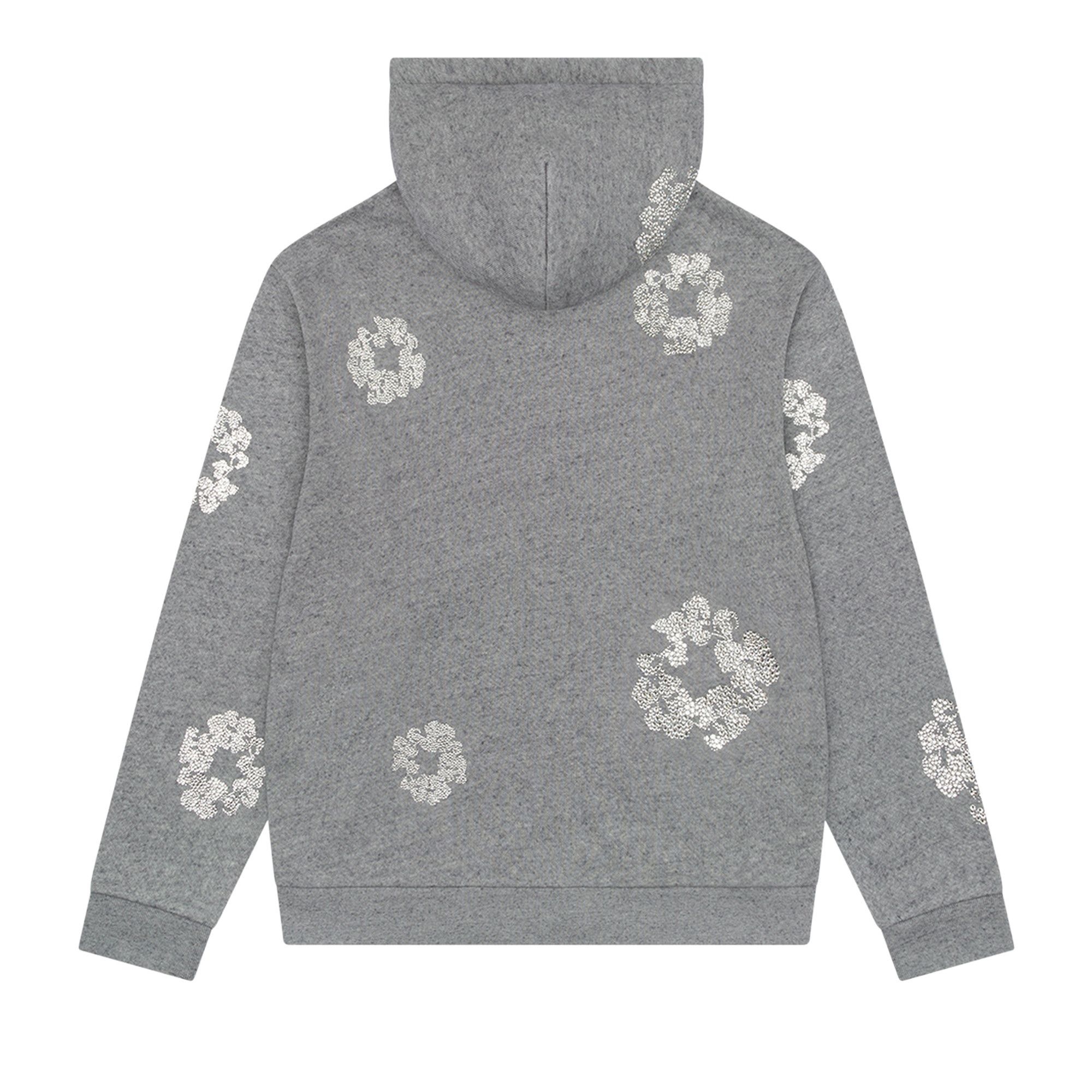 Denim Tears Cashmere Swarovski Cotton Wreath Zip Hoodie 'Grey' - 2