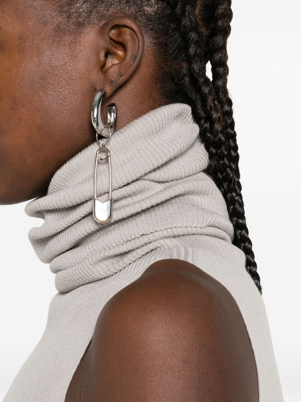 ribbed turtleneck midi dress - 5